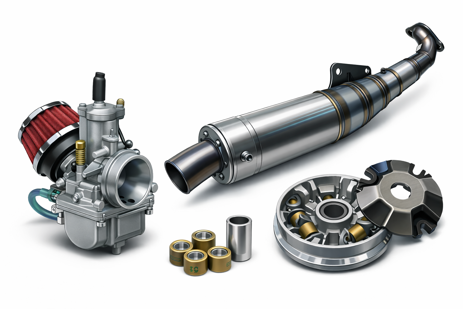 Scooter Tuning Teile: Vergaser, Auspuff, Variomatik